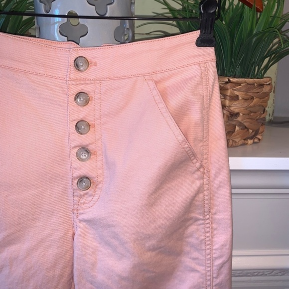 Madewell Greenwich Relaxed Peach Pants Cropped High Rise Size 23 - Picture 5 of 8